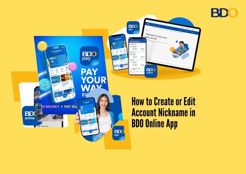 How to Create or Edit Account Nickname in BDO Online App